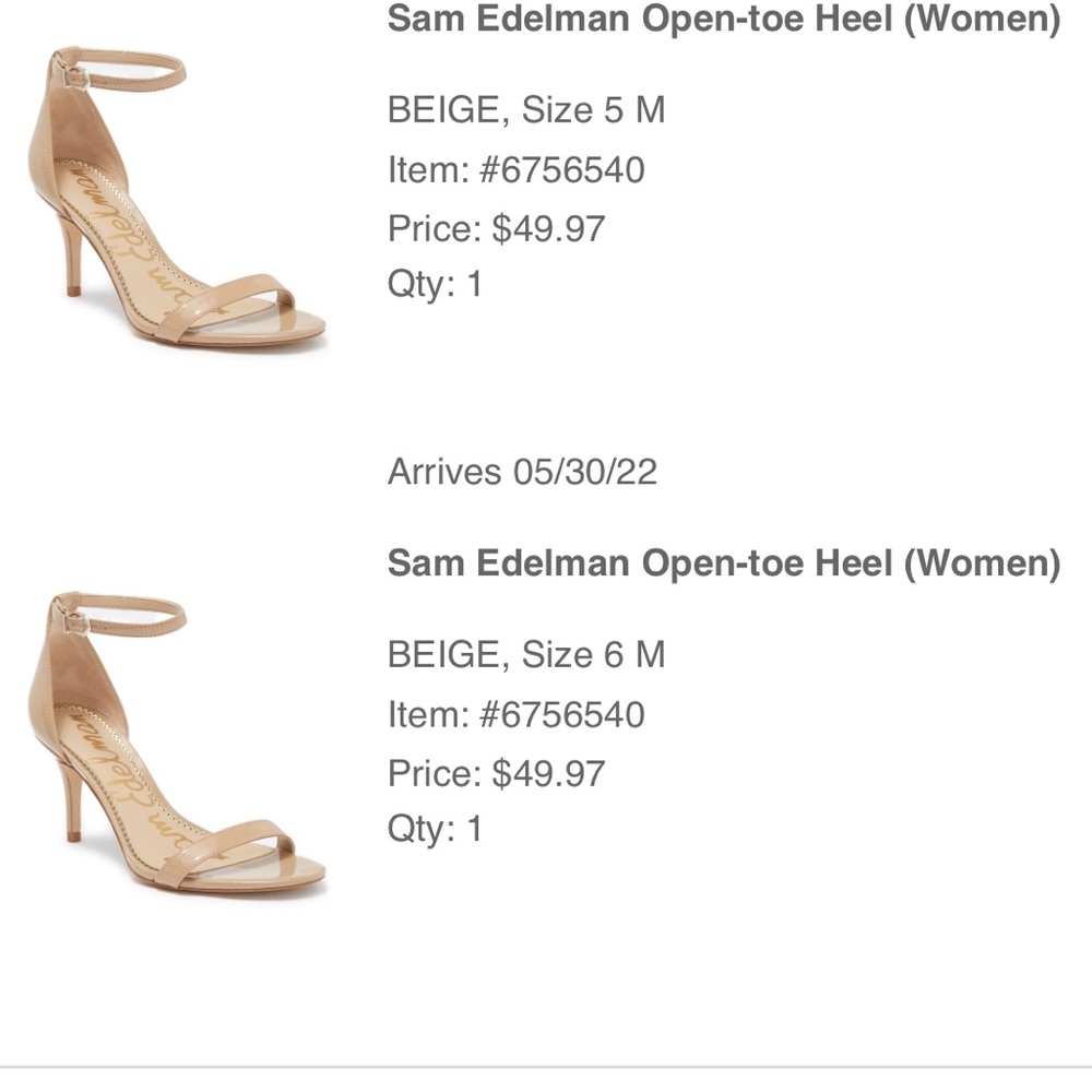 Brand new in box. Sam Edelman Nude One-strap stiletto low heel. Size 6.